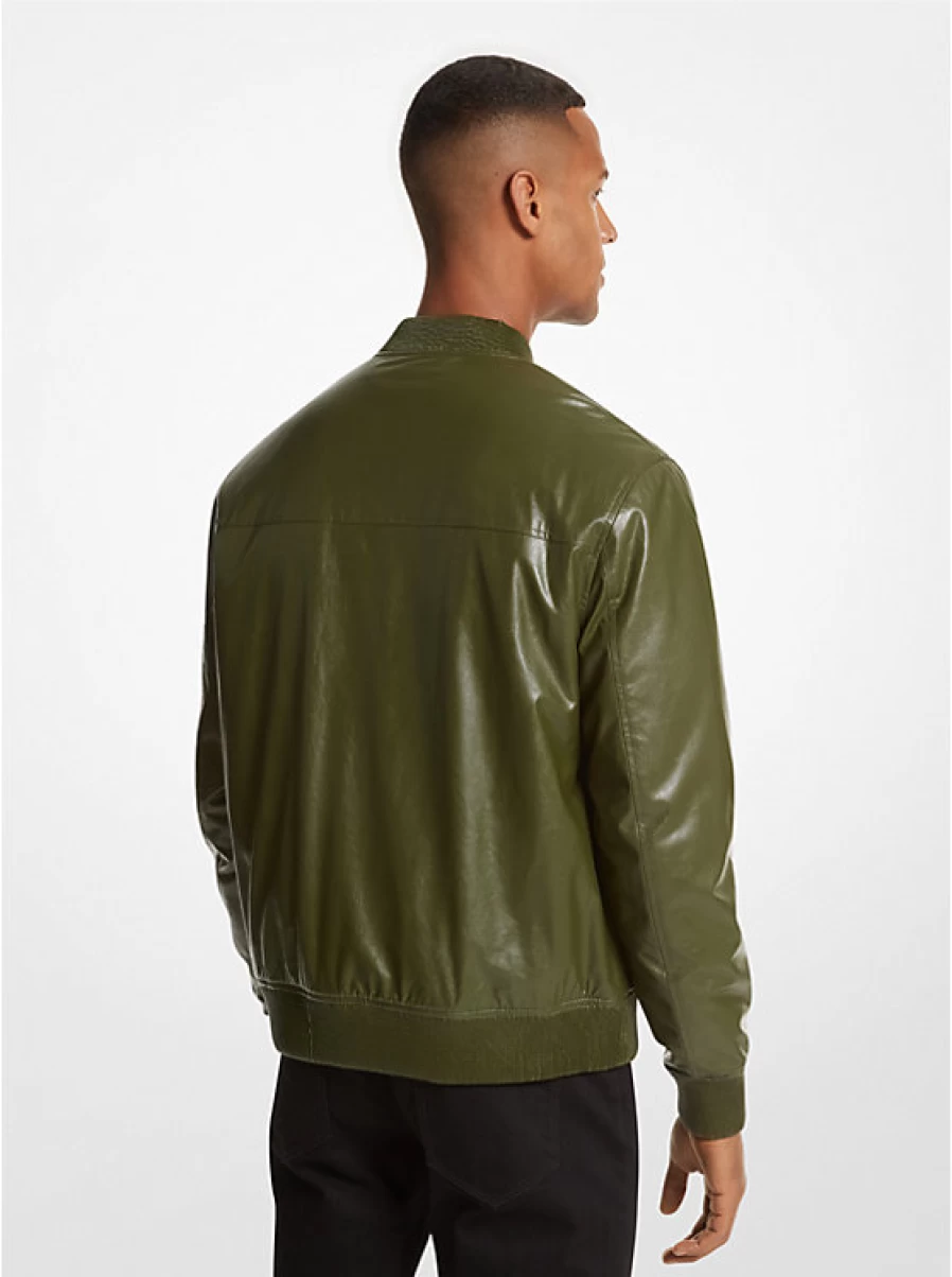 Michael Kors Men's Aviator Jacket – Classic Leather Bomber for Stylish Outerwear
