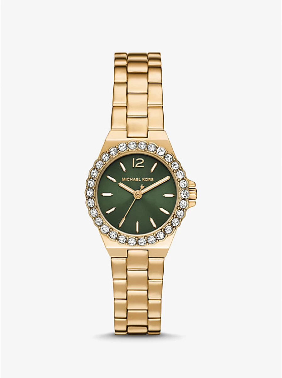 Michael Kors Women's Miniature Gold-Plated Watch with Paving Stone Accents