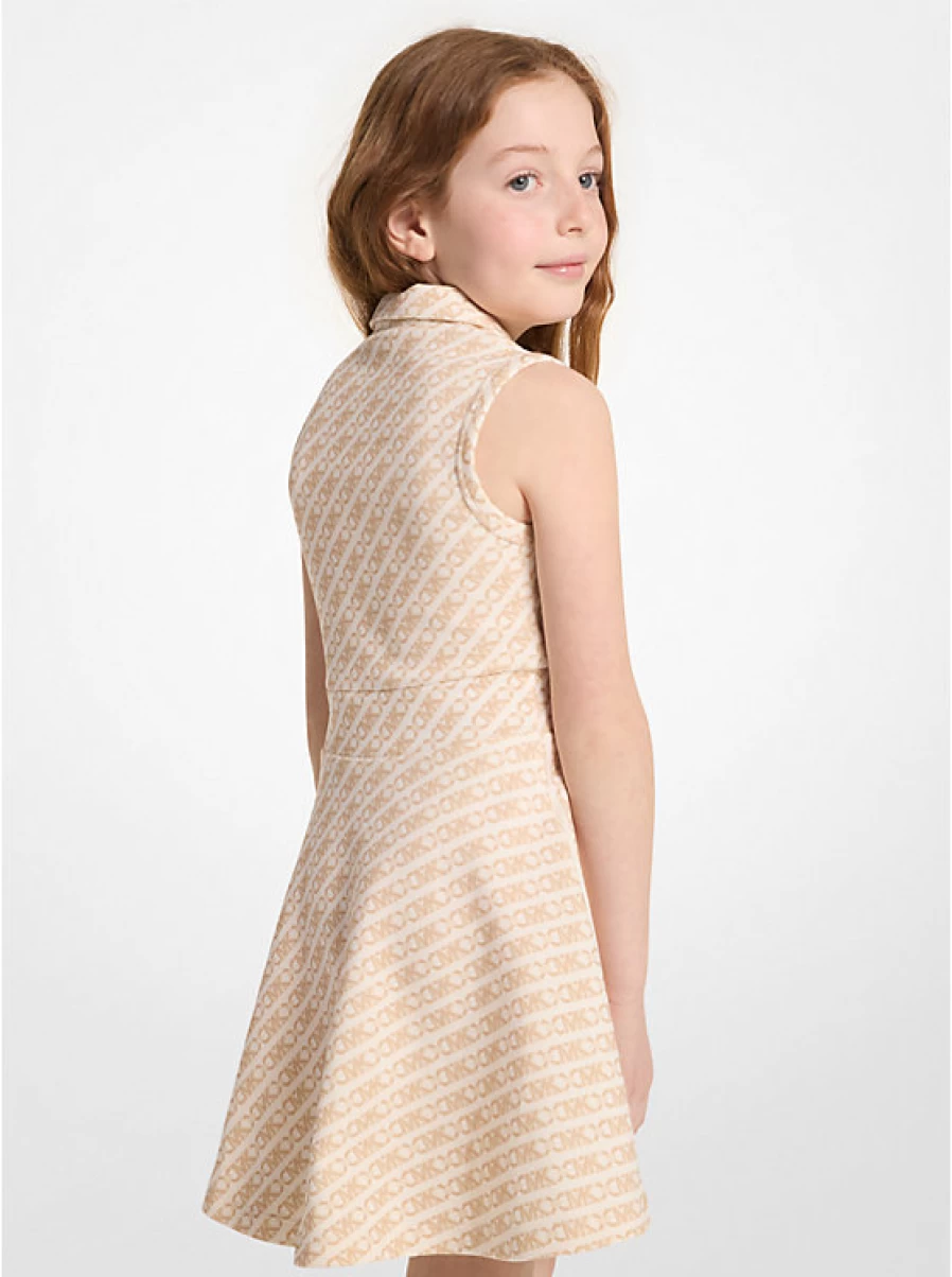Michael Kors Children's Polo Dress with Signature Logo and Empire Waist Zipper Detail
