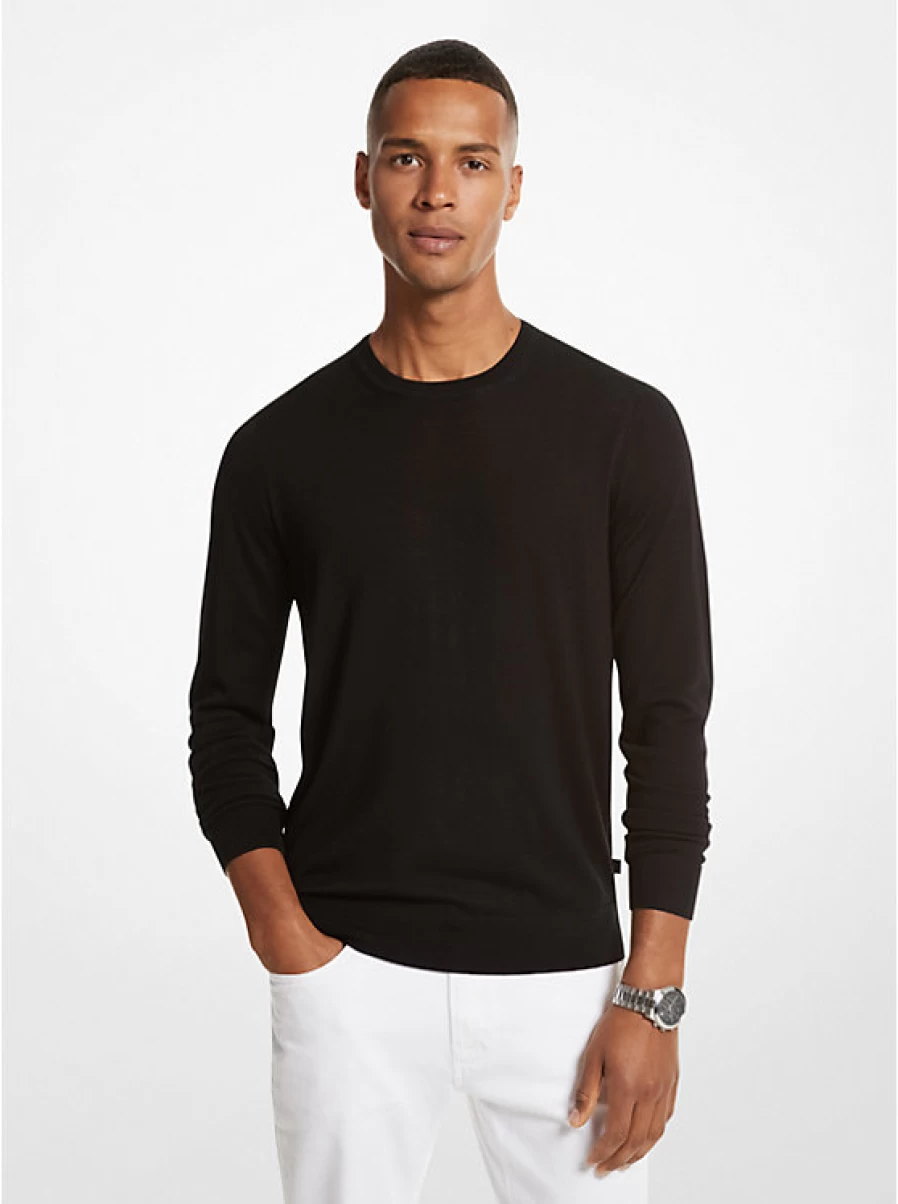 Michael Kors Men's Merino Wool Sweater for Winter - Premium Soft & Warm Knit Pullover