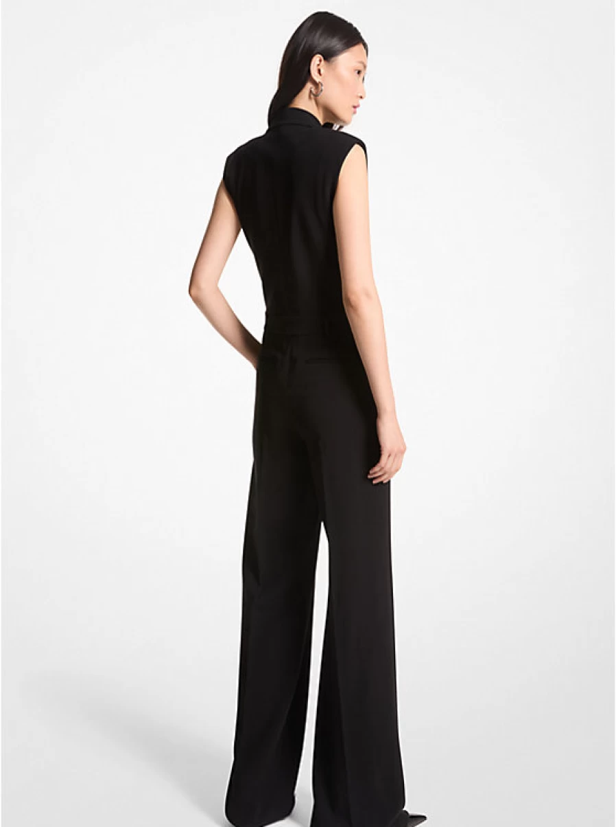 Michael Kors Women's Double Breasted Long-Sleeve Crepe Jumpsuit - Elegant One-Piece Outfit