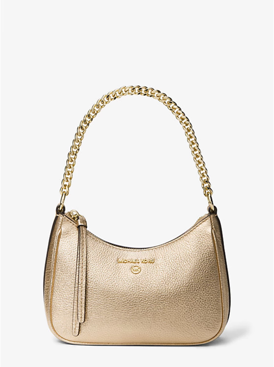 Michael Kors Women's Small Jet Set Charm Pouch in Grained Leather with Metallic Finish