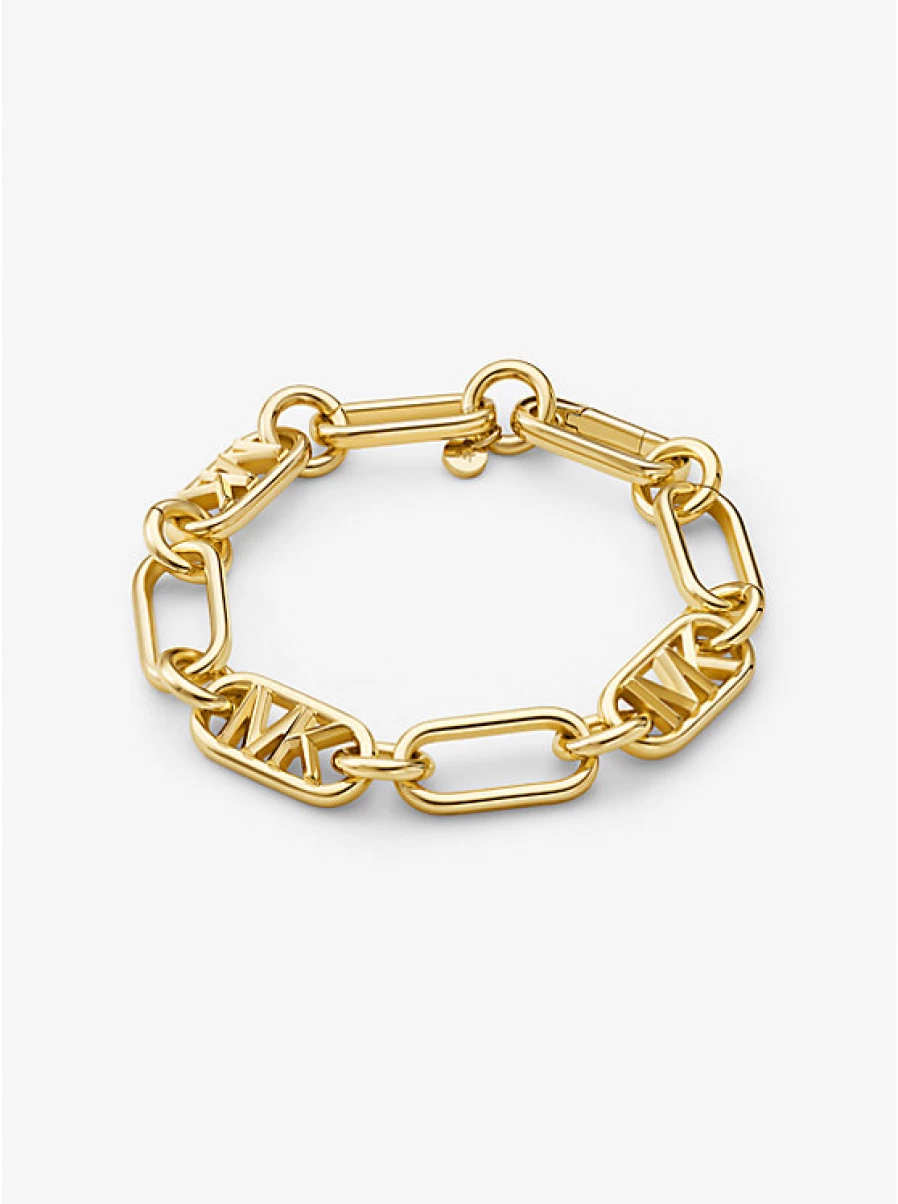 Michael Kors Women's Brass Link Bracelet with Precious Metal Plating