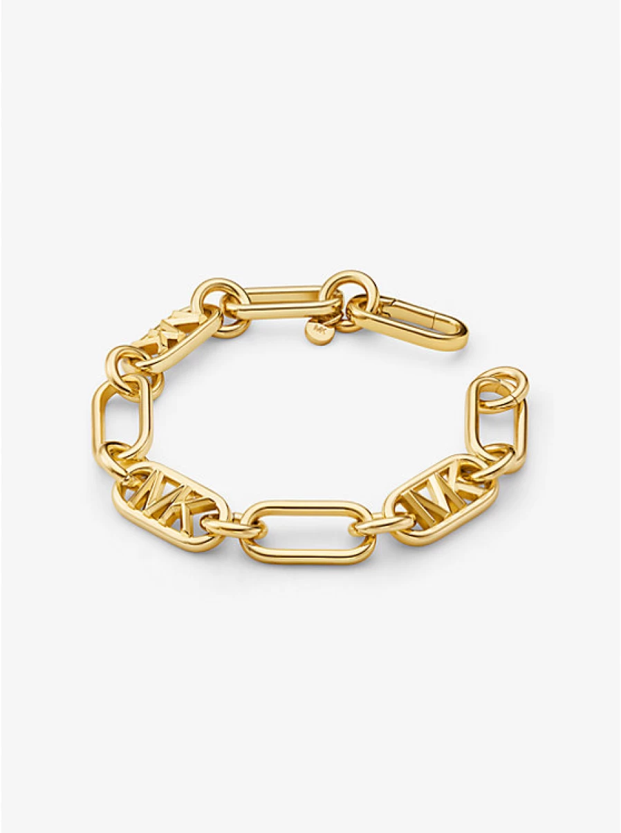 Michael Kors Women's Brass Link Bracelet with Precious Metal Plating