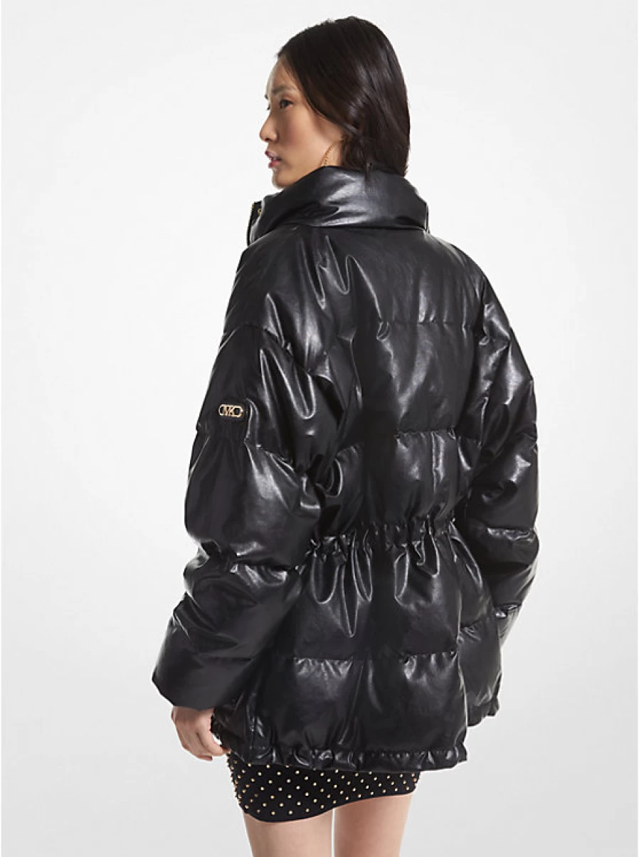 Michael Kors Women's Coated Padded Jacket - Water-Resistant Quilted Winter Coat