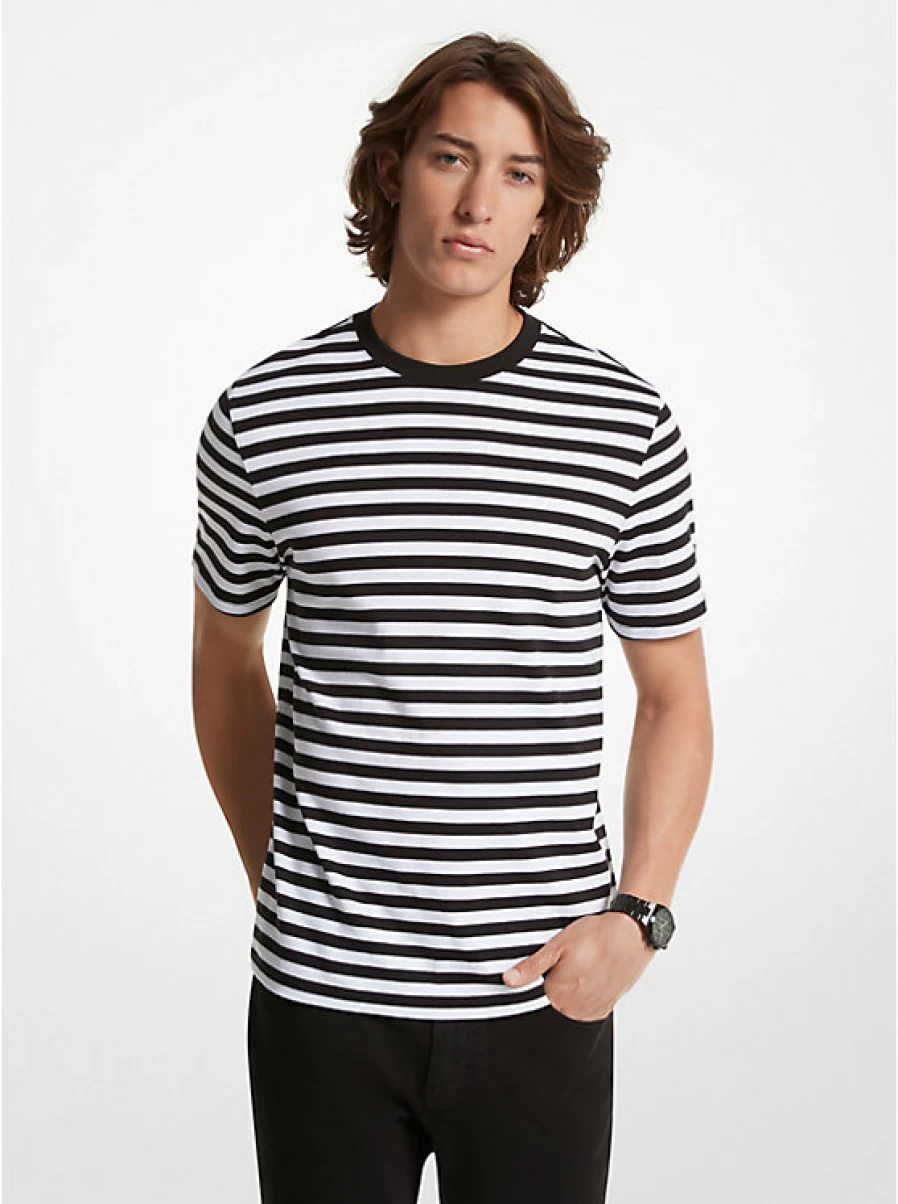 Michael Kors Men's Striped Pima Cotton T-Shirt - Premium Comfort & Style