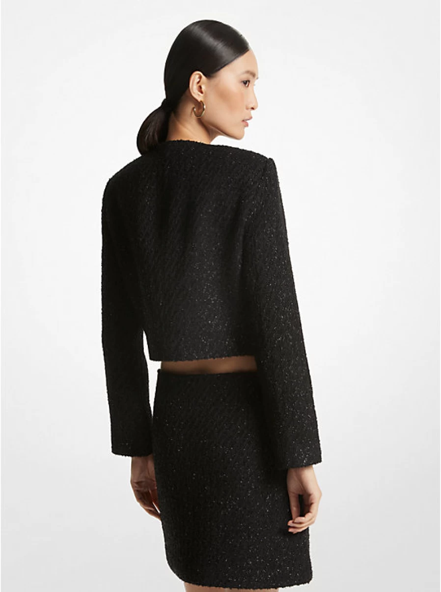 Michael Kors Women's Metallic Tweed Jacket - Stylish Blazer for Women