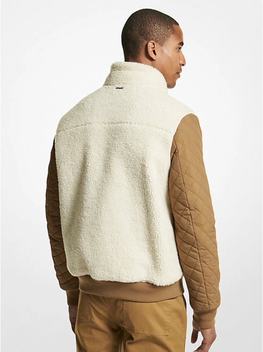 Michael Kors Men's Quilted Nylon Jacket with Sherpa Lining