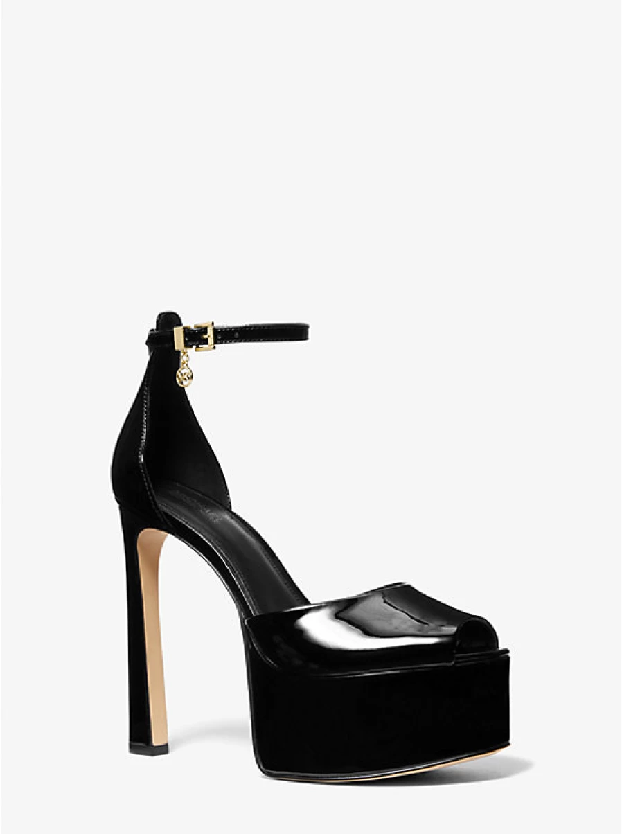 Michael Kors Women's Martina Patent Leather Platform Pump with Open Toe