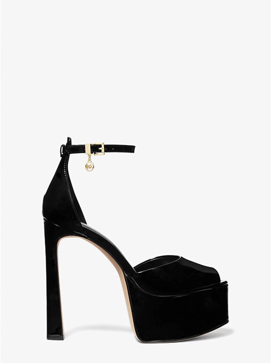 Michael Kors Women's Martina Patent Leather Platform Pump with Open Toe