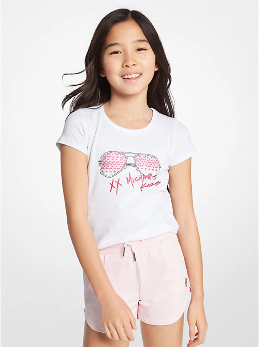 Michael Kors Kids' Stretch Cotton Printed T-Shirt for Children