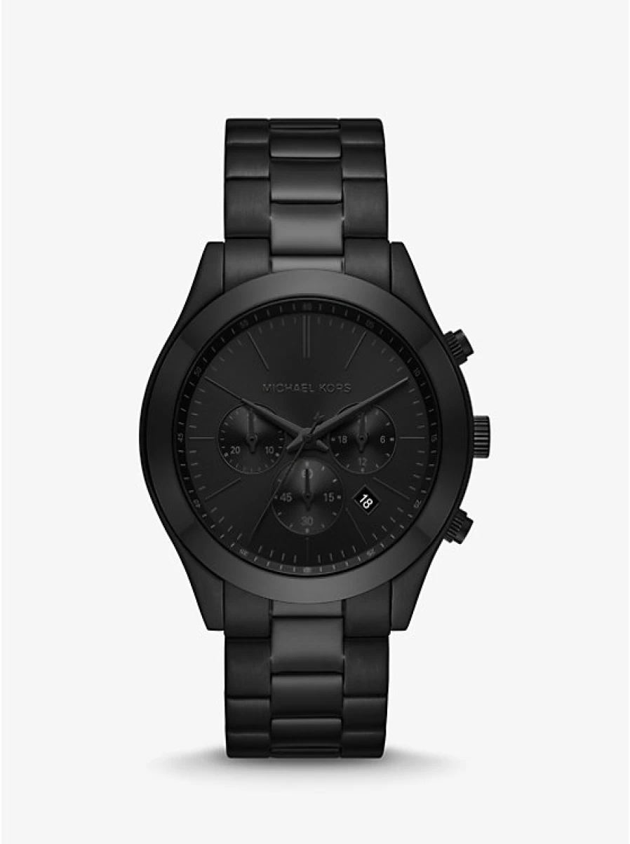 Michael Kors Men's Oversized Black Slim Runway Chronograph Watch
