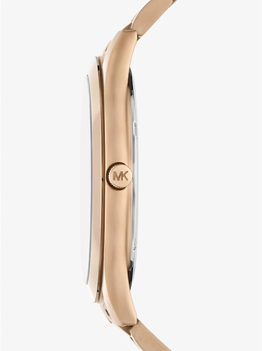Michael Kors Men's Oversized Slim Runway Watch - Beige Gold Tone Stainless Steel Chronograph