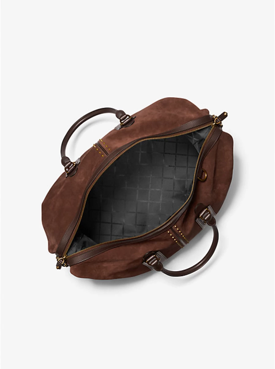 Michael Kors Astor Studded Suede Travel Bag for Men - Stylish Men's Leather Duffle