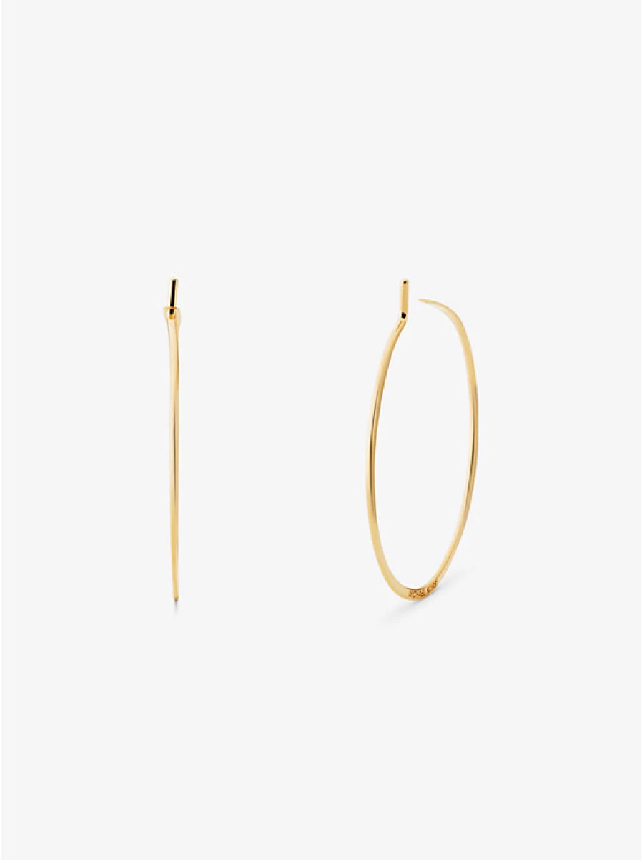 Michael Kors Women's Ultra-Thin 925 Sterling Silver Hoop Earrings with Precious Metal Plating