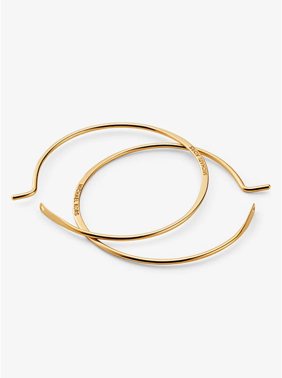 Michael Kors Women's Ultra-Thin 925 Sterling Silver Hoop Earrings with Precious Metal Plating