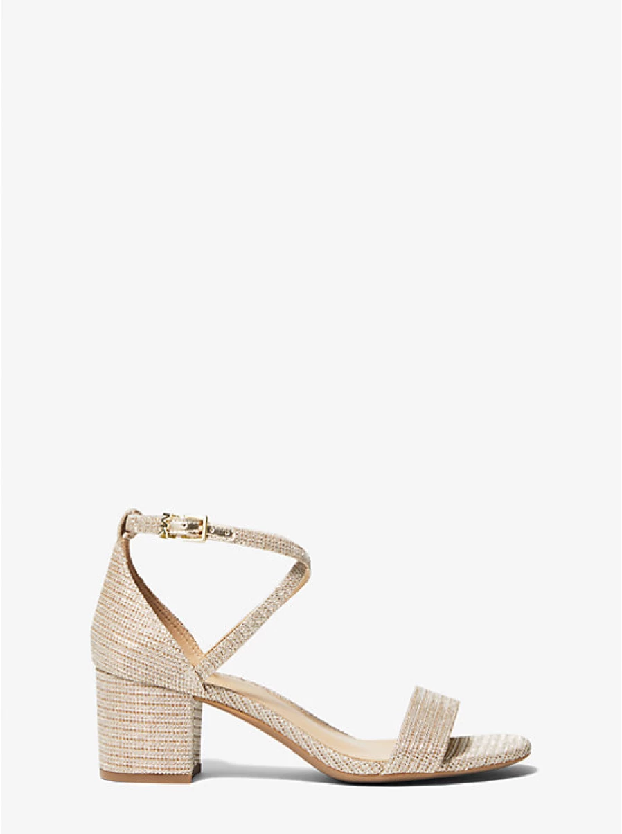 Michael Kors Women's Serena Flex Mesh Sandals with Glittering Chains - Stylish Comfort for Everyday Wear