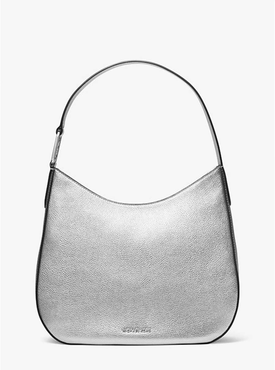 Michael Kors Women's Large Kensington Metallic Leather Hobo Shoulder Backpack