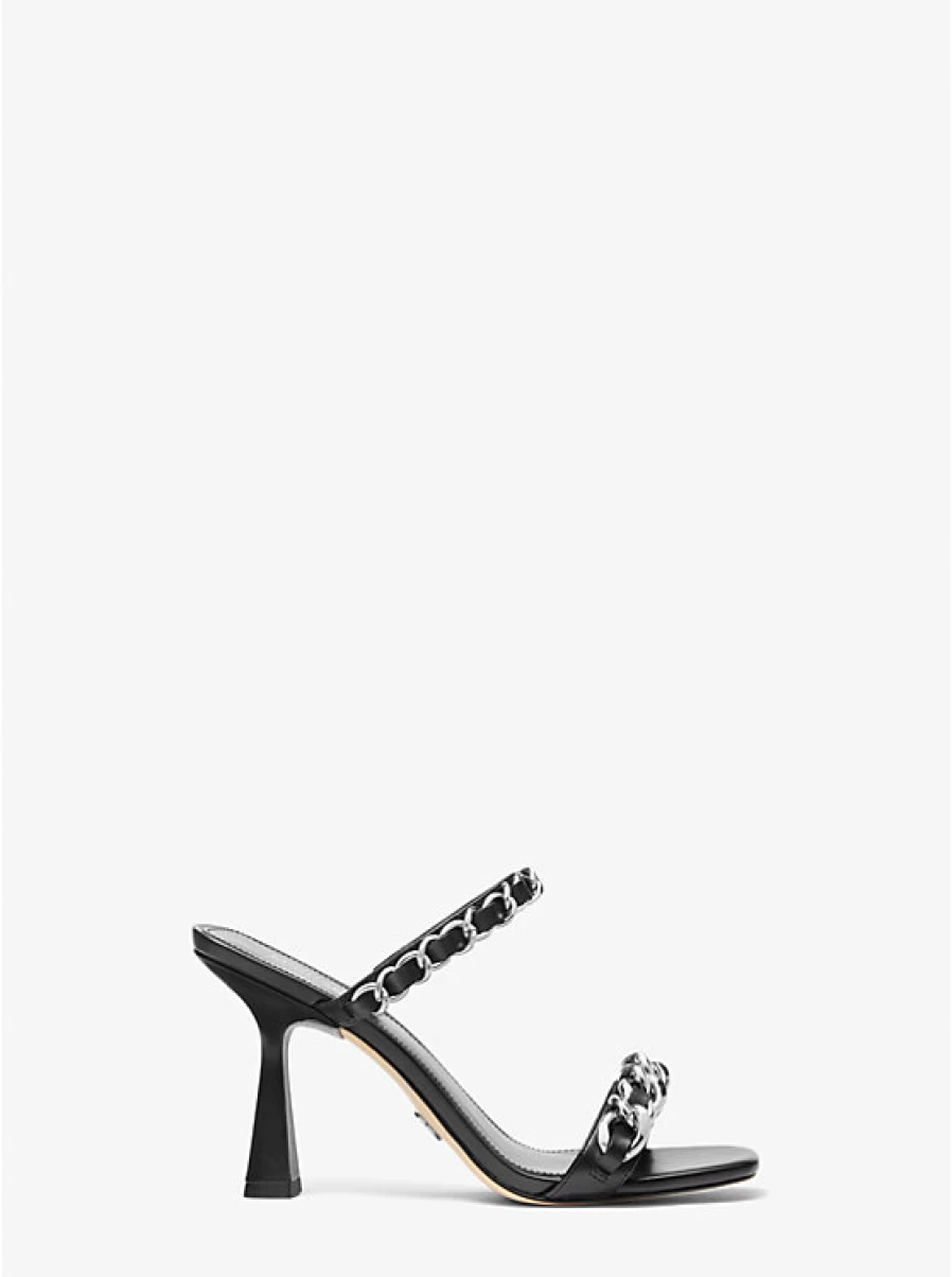 Michael Kors Women's Clara Leather Sandal with Ornamental Details