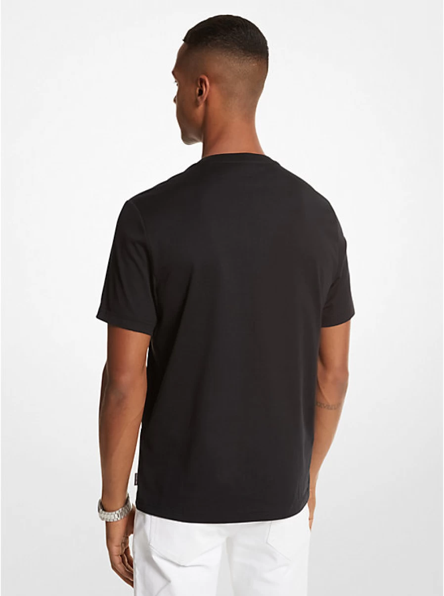 Michael Kors Men's Cotton T-Shirt with Empire Logo - Classic Fit Casual Tee