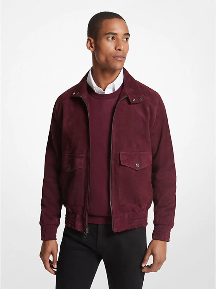 Michael Kors Men's Suede Jacket – Premium Leather Outerwear for Stylish Comfort