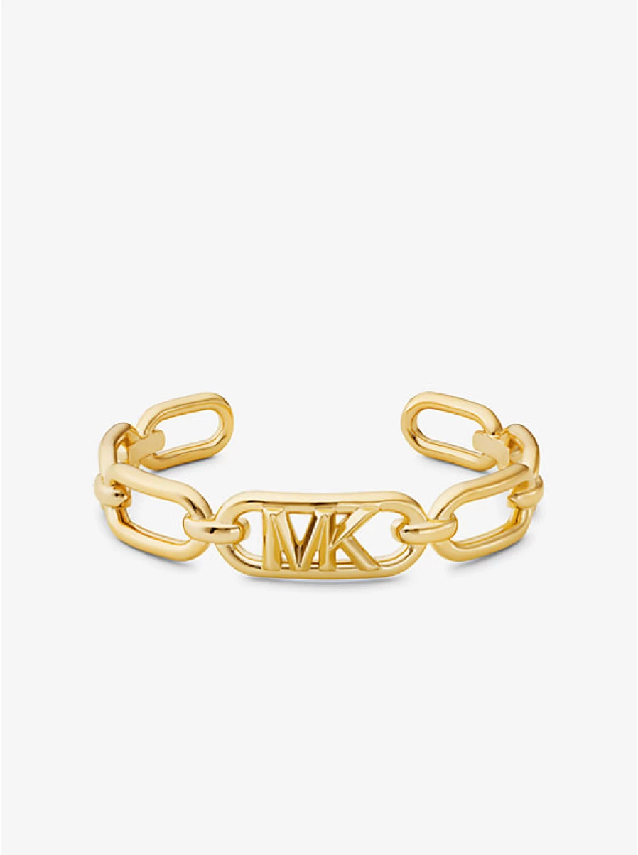 Michael Kors Women's Empire Cuff Bracelet with Brass Links & Precious Metal Plating