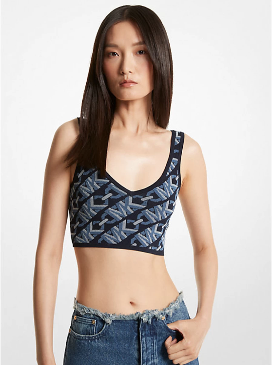 Michael Kors Women's Signature Logo Jacquard Empire Tank Top