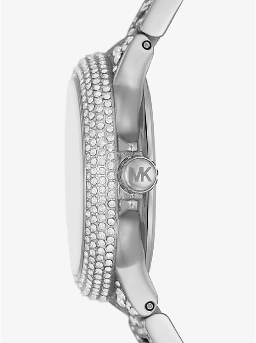 Michael Kors Women's Camille Miniature Silver Watch with Paving Stones