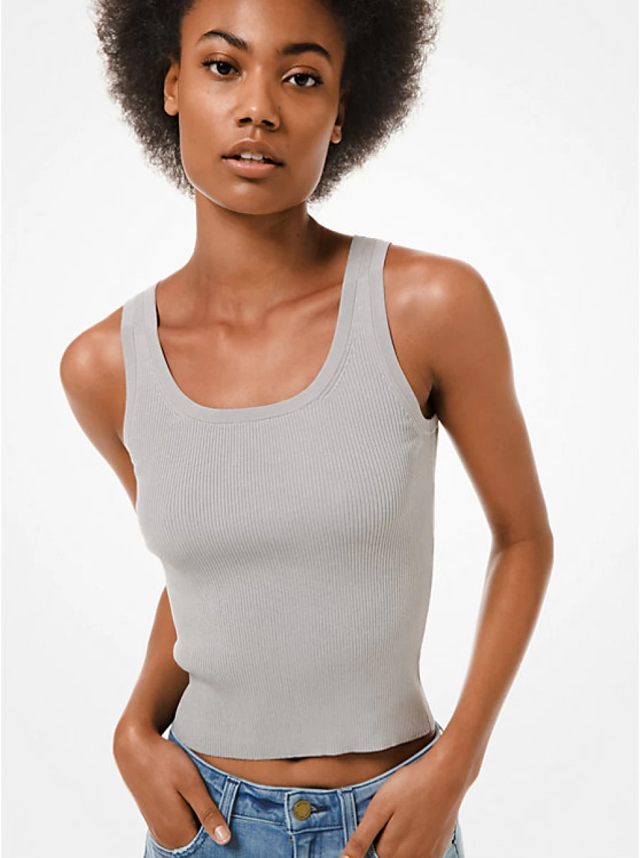Michael Kors Women's Ribbed Stretch Viscose Camisole Top