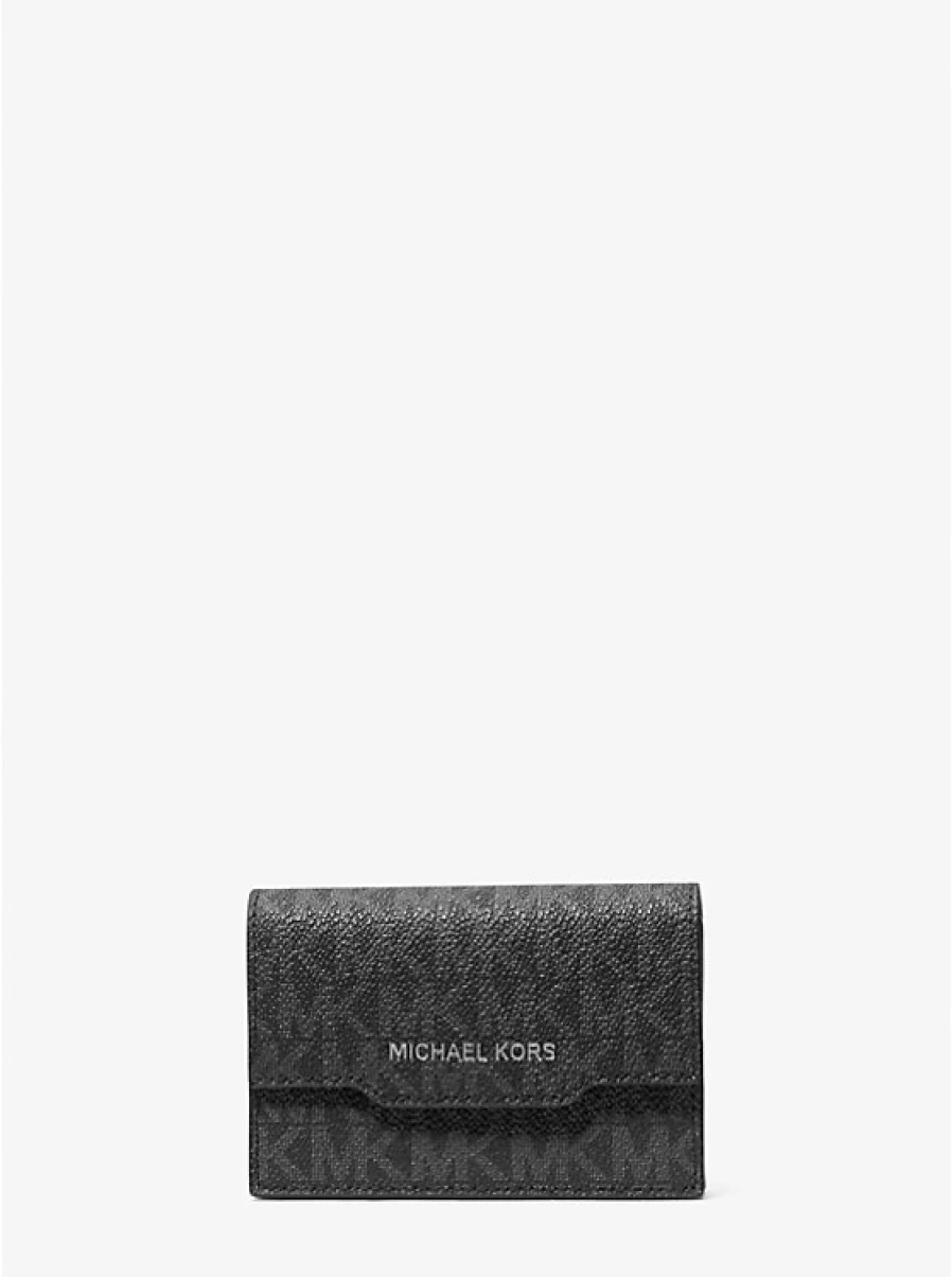 Michael Kors Hudson Men's Leather Card Holder with Signature Logo & Accordion Gussets