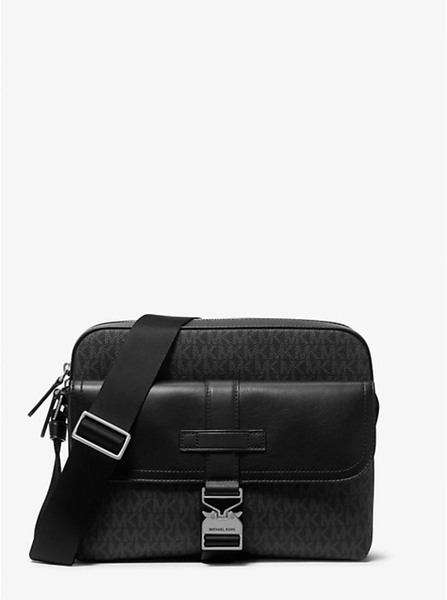 Michael Kors Hudson Men's Leather Camera Bag with Signature Logo