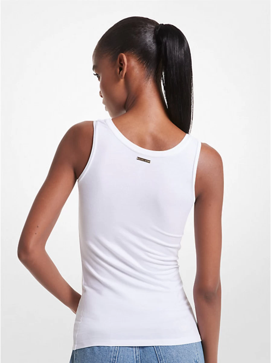 Michael Kors Women's Stretch Jersey Tank Top - Soft Comfort Fit Sleeveless Shirt