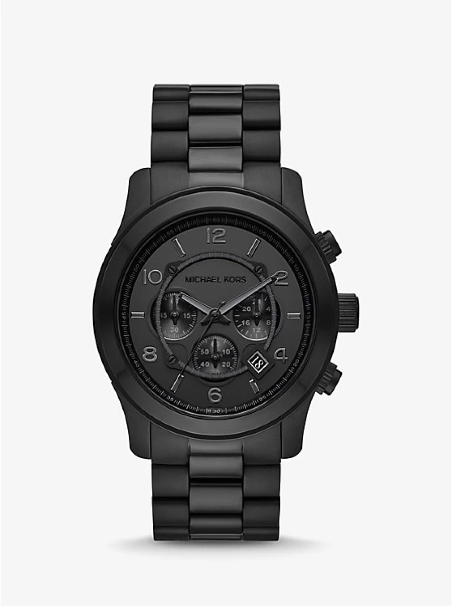 Michael Kors Men's Oversized Black Slim Runway Watch - Stylish Luxury Timepiece
