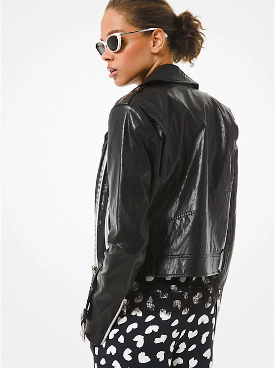 Michael Kors Women's Faux Leather Biker Jacket - Stylish Motorcycle Outerwear
