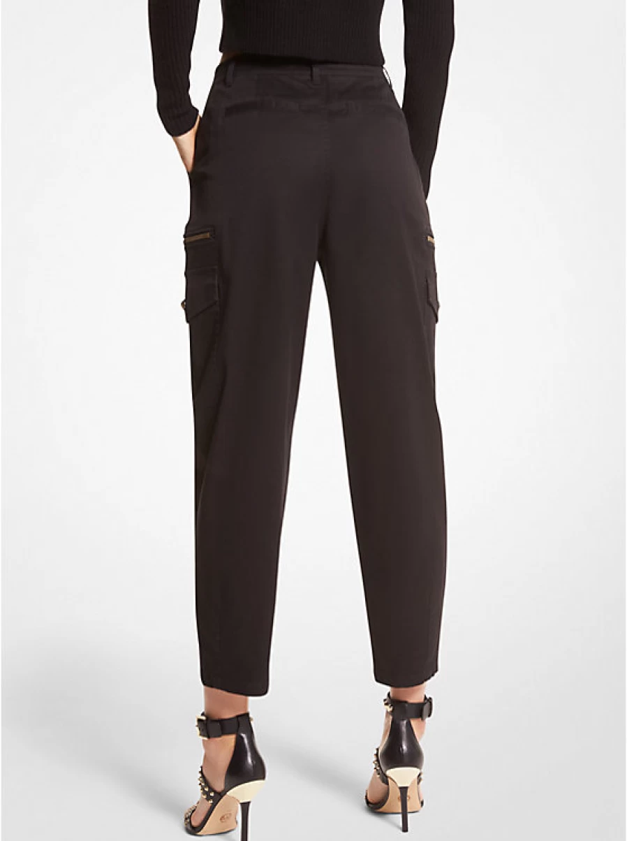Michael Kors Women's Stretch Cotton Cargo Pants - Comfortable & Stylish High-Waisted Trousers
