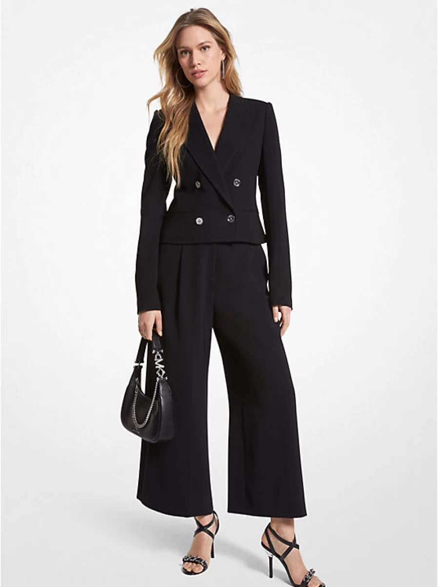 Michael Kors Women's Short Crepe Blazer - Elegant Tailored Jacket for Women