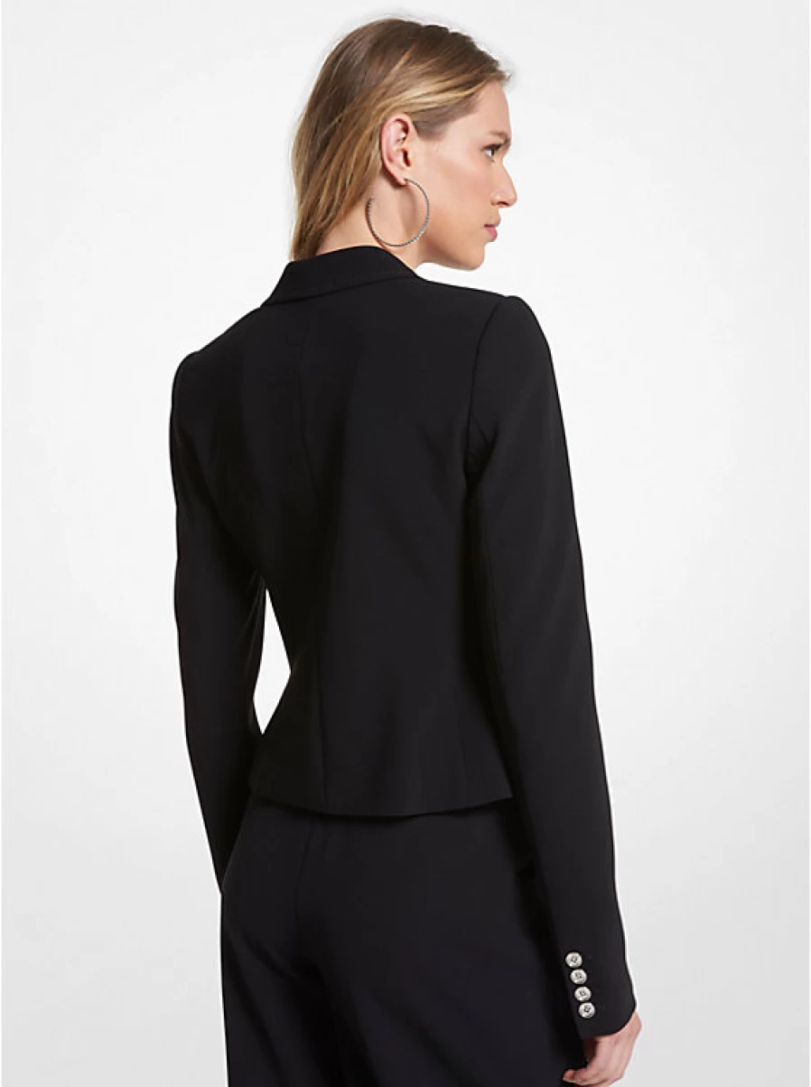 Michael Kors Women's Short Crepe Blazer - Elegant Tailored Jacket for Women