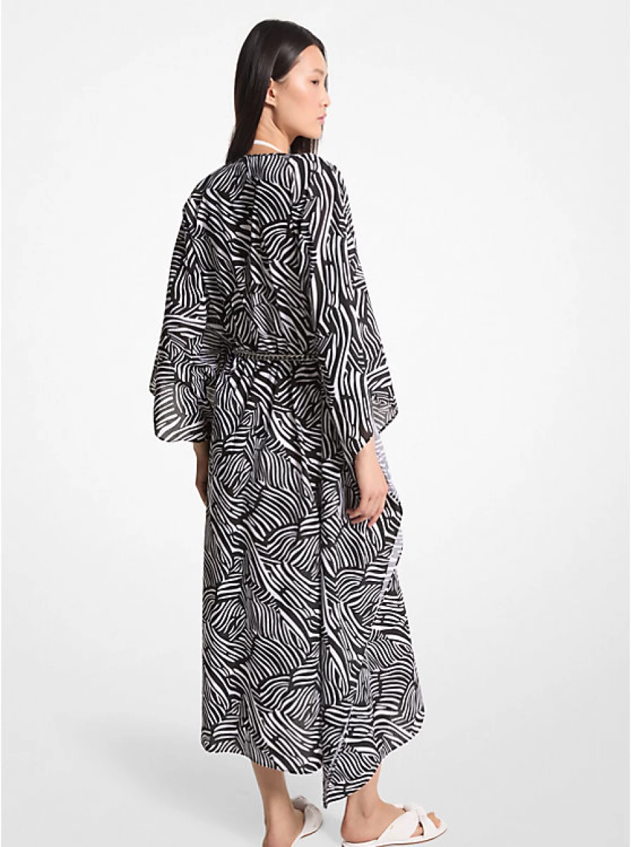 Michael Kors Women's Zebra Print Kaftan Dress in Organic Cotton Lawn