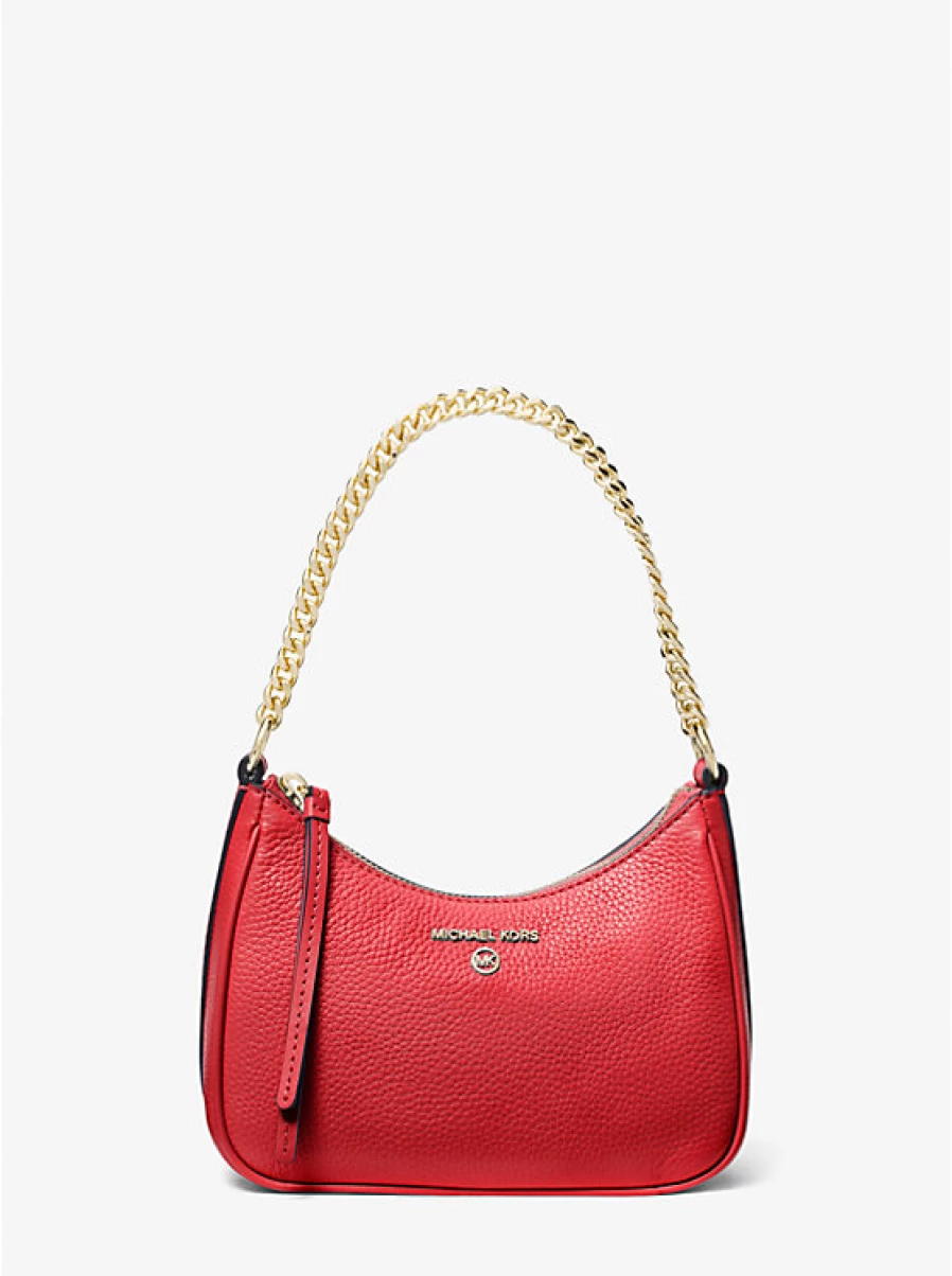 Michael Kors Women's Small Jet Set Charm Pouch in Grained Leather Crossbody Bag