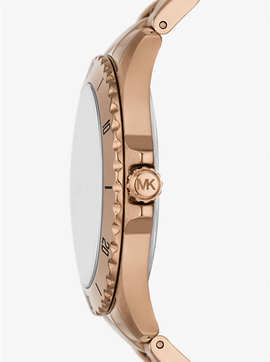 Michael Kors Men's Oversized Everest Gold-Tone Beige Watch