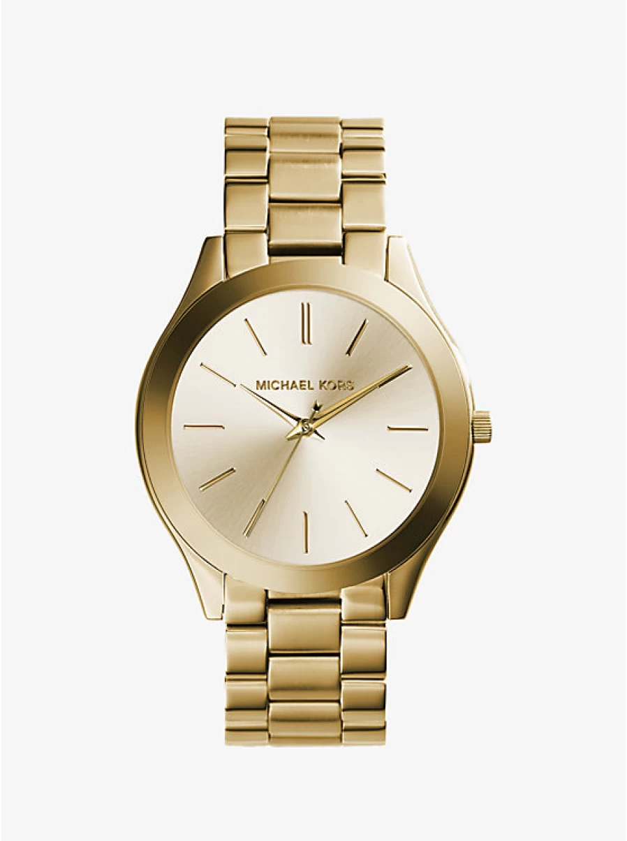 Michael Kors Women's Slim Runway Gold Stainless Steel Watch