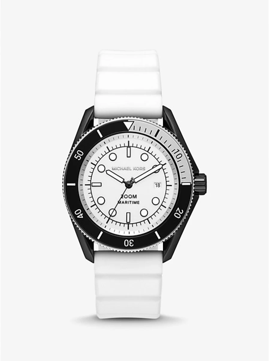 Michael Kors Men's Oversized Maritime Silicone Dive Watch - Waterproof Casual Sport Timepiece