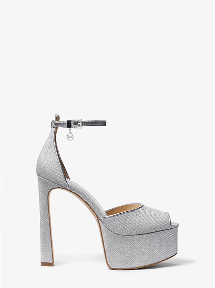 Michael Kors Women's Martina Shimmering Mesh Platform Pump with Open Toe