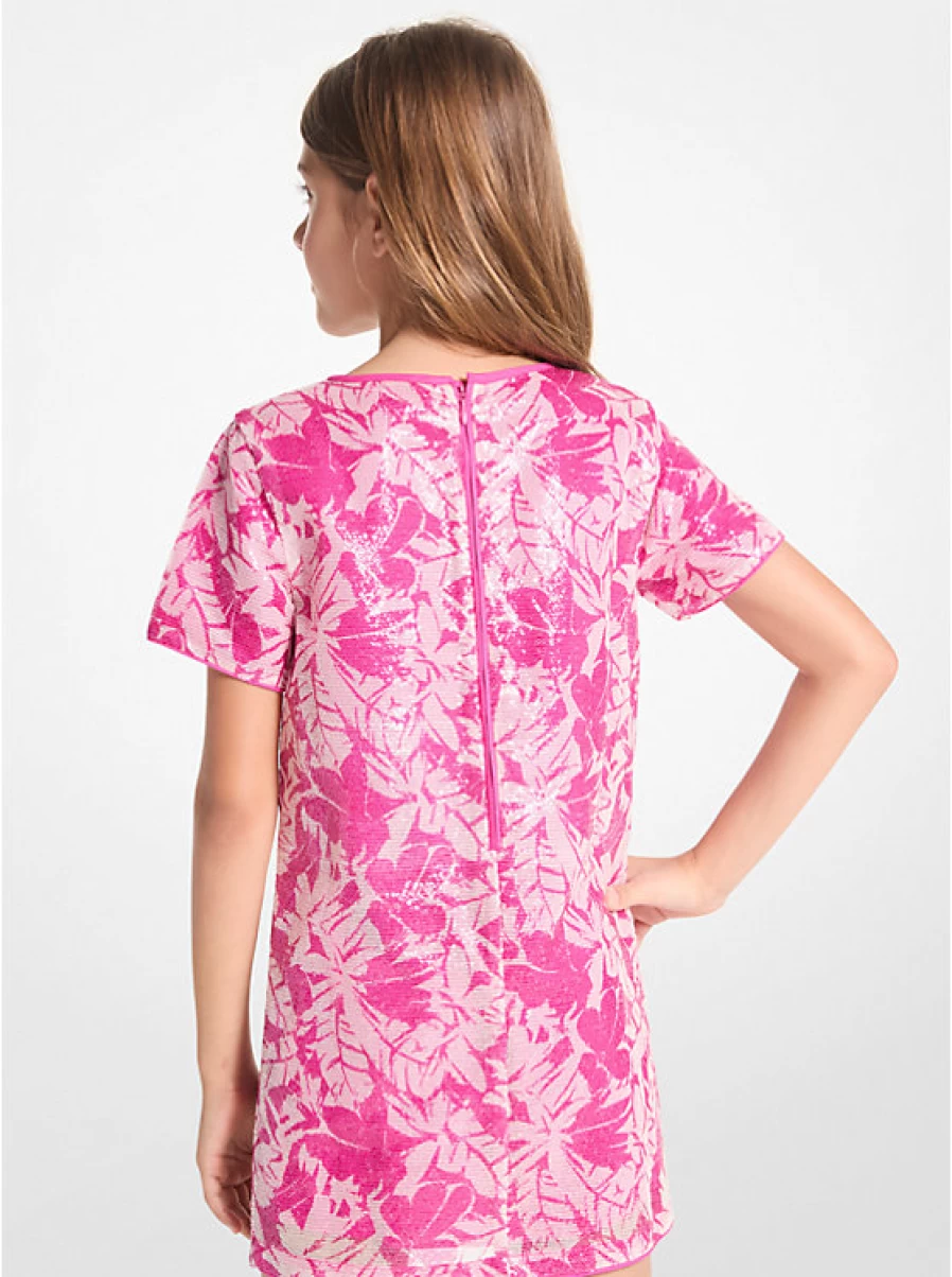 Michael Kors Girls' Glitter Printed Palm Dress for Children