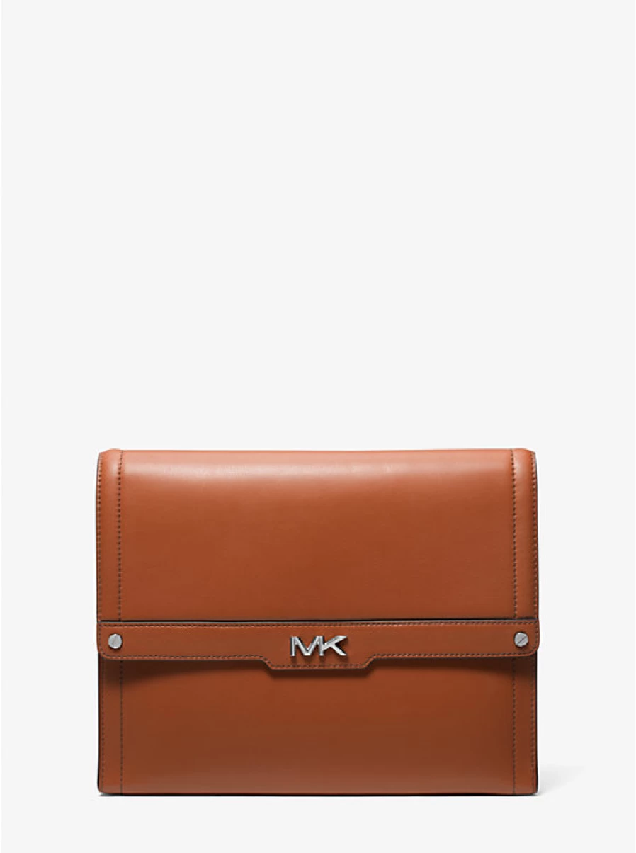Michael Kors Varick Genuine Leather Men's Business Briefcase for Professional Work & Commute