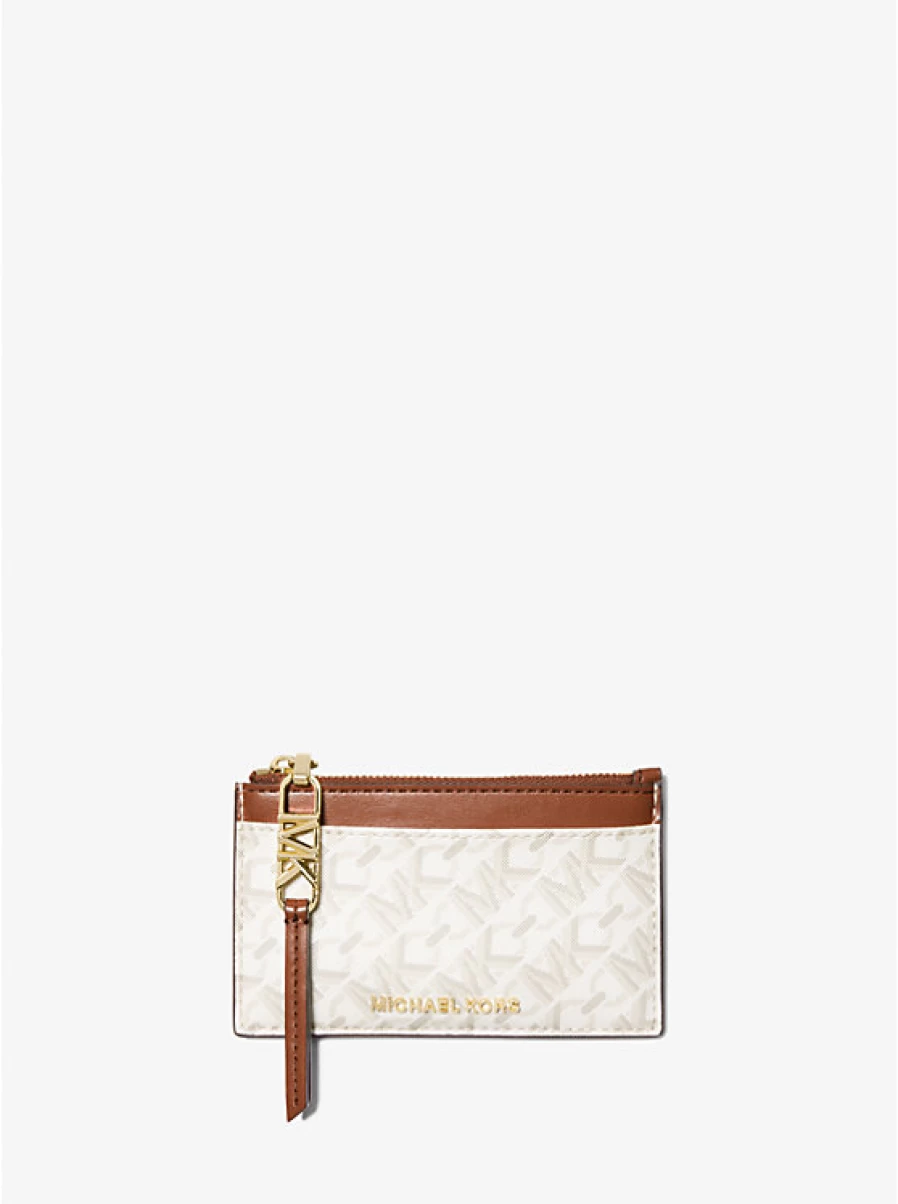 Michael Kors Women's Empire Card Holder - Small Leather Wallet Case for Cards