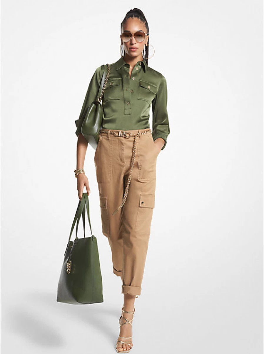 Michael Kors Women's Satin Blouse - Elegant & Luxurious Top for Women