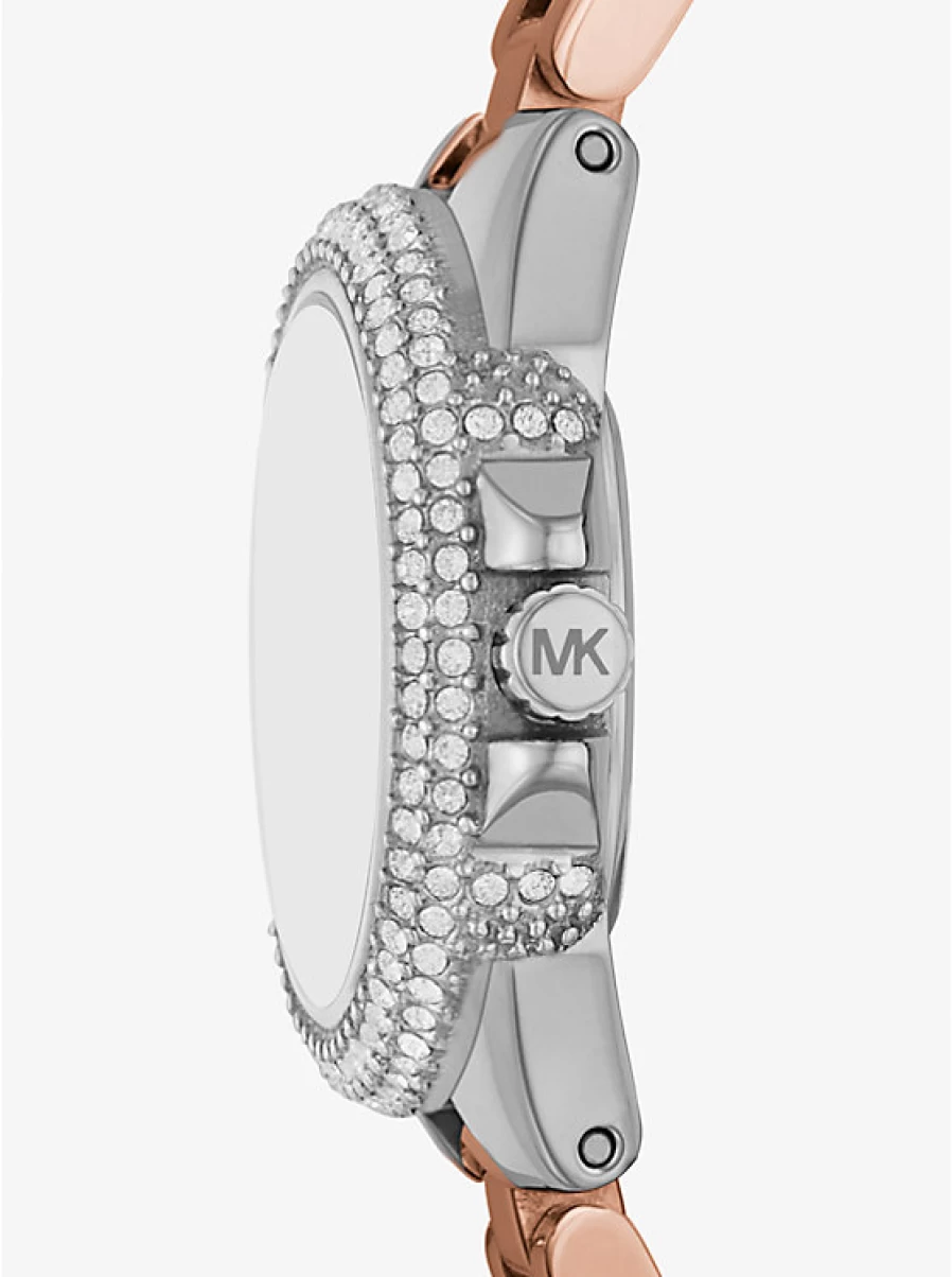 Michael Kors Women's Camille Miniature Silver Watch with Paving Stones