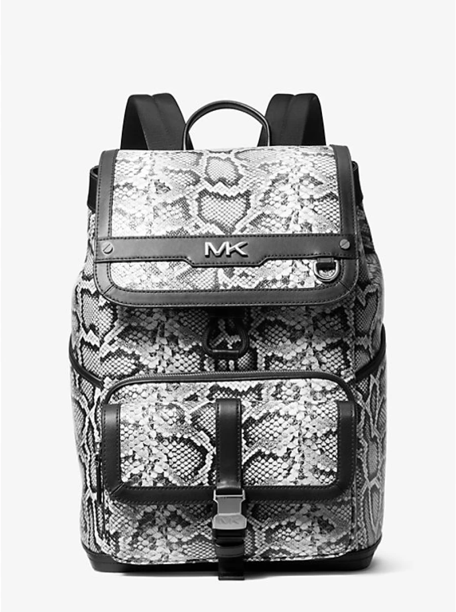 Michael Kors Men's Varick Utility Backpack in Embossed Snake Pattern Leather