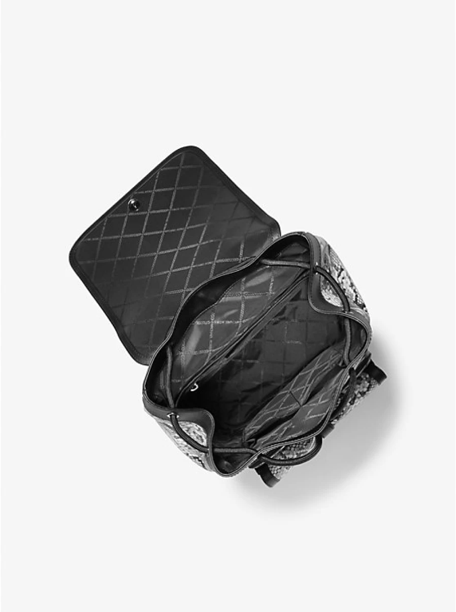 Michael Kors Men's Varick Utility Backpack in Embossed Snake Pattern Leather
